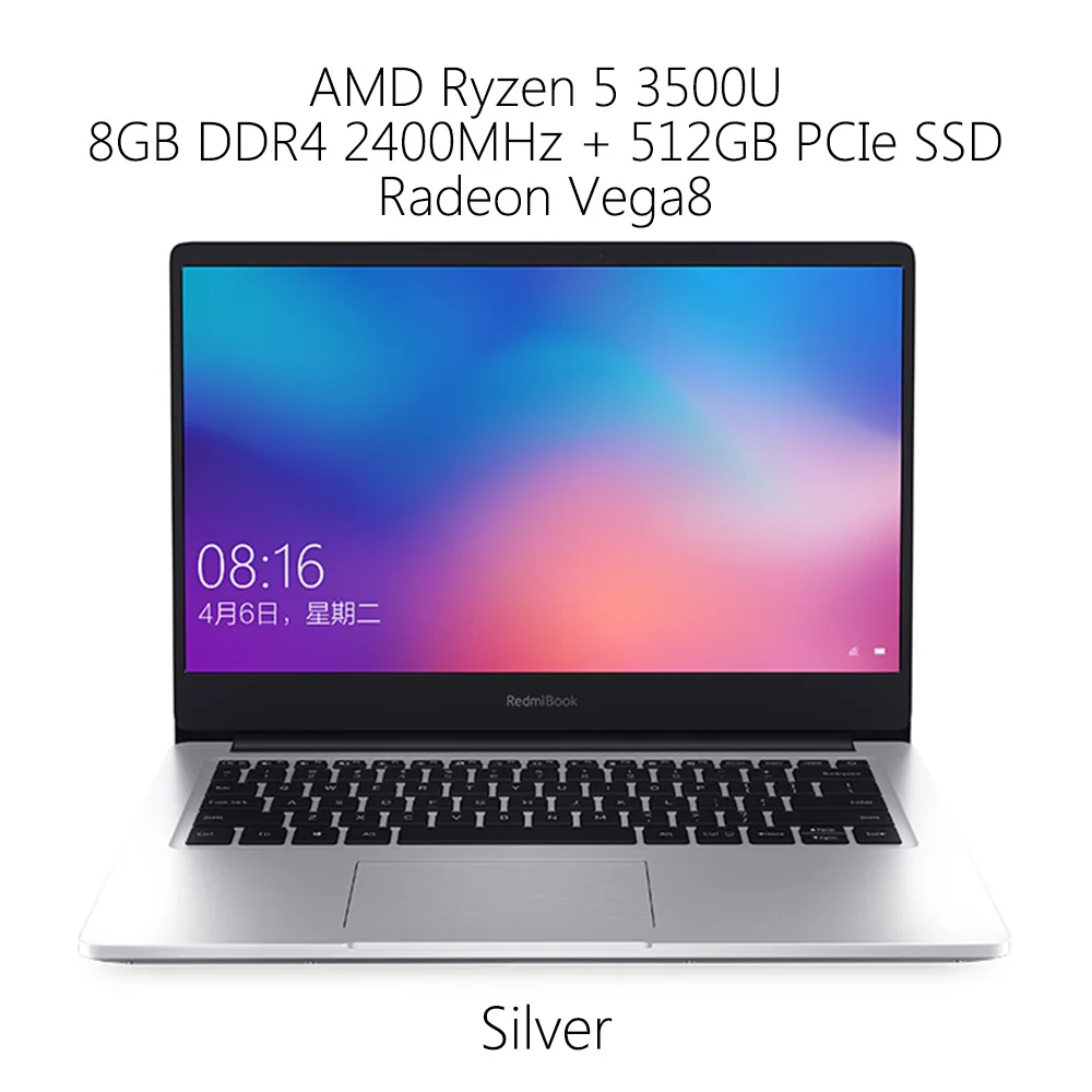 Ноутбук Xiaomi RedmiBook 14 Ryzen 8 ГБ ОЗУ 512 ГБ SSD Radeon Vega8 FHD - Цвет: R5 8GB 512GB Silver