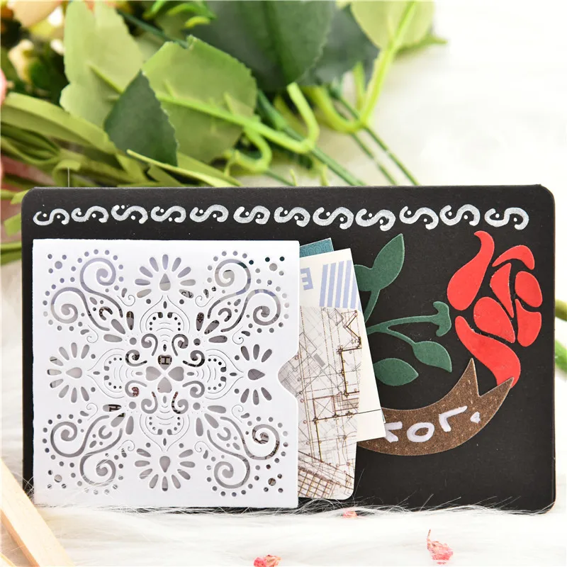 

InLoveArts Envelope Cutting Dies Scrapbooking Frame Metal Lace Album Card Making Embossing Stencil Die Cut Decoration Flower