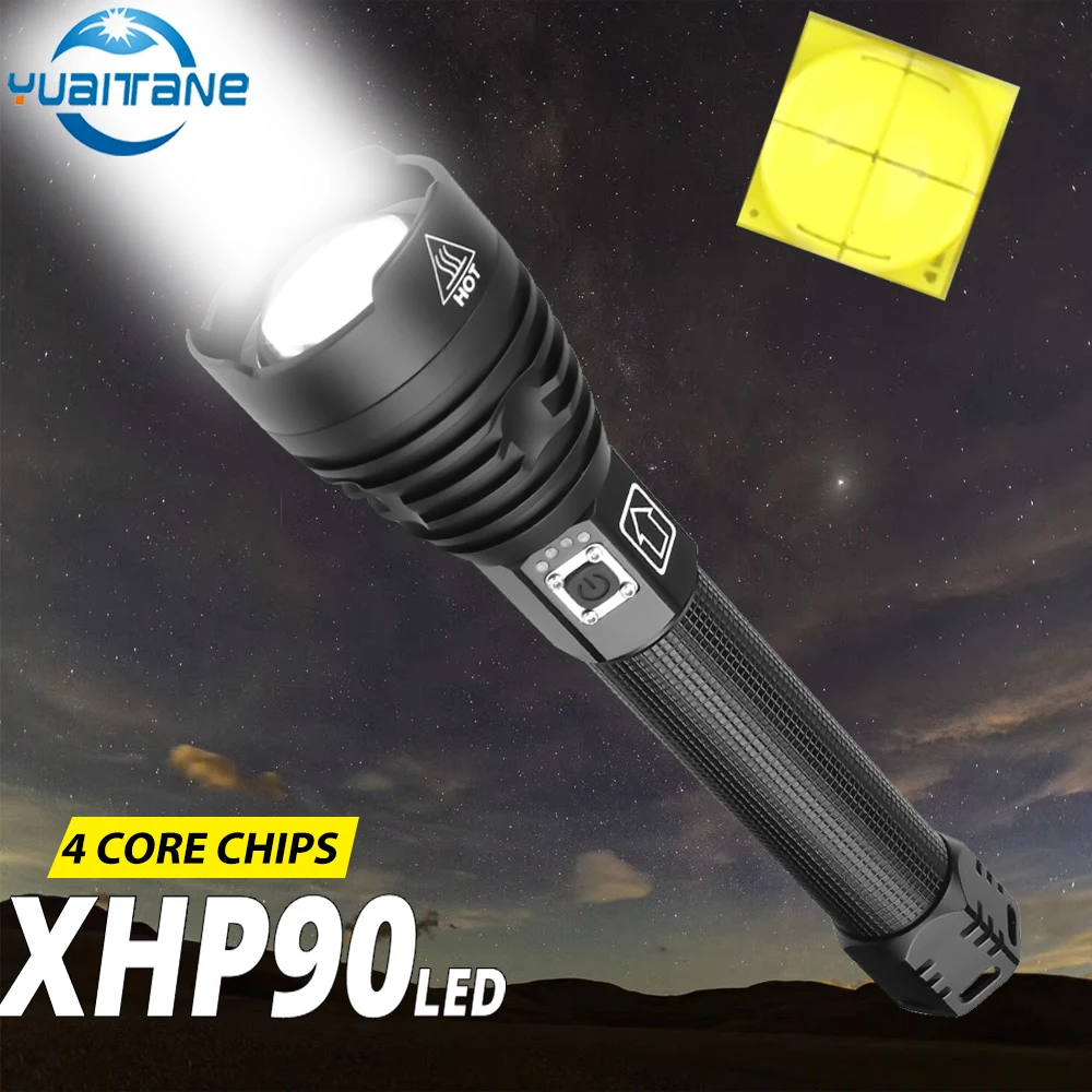 Светодиодный фонарик XHP90 высокой мощности 26650 лм перезаряжаемый от usb XHP70 XHP50