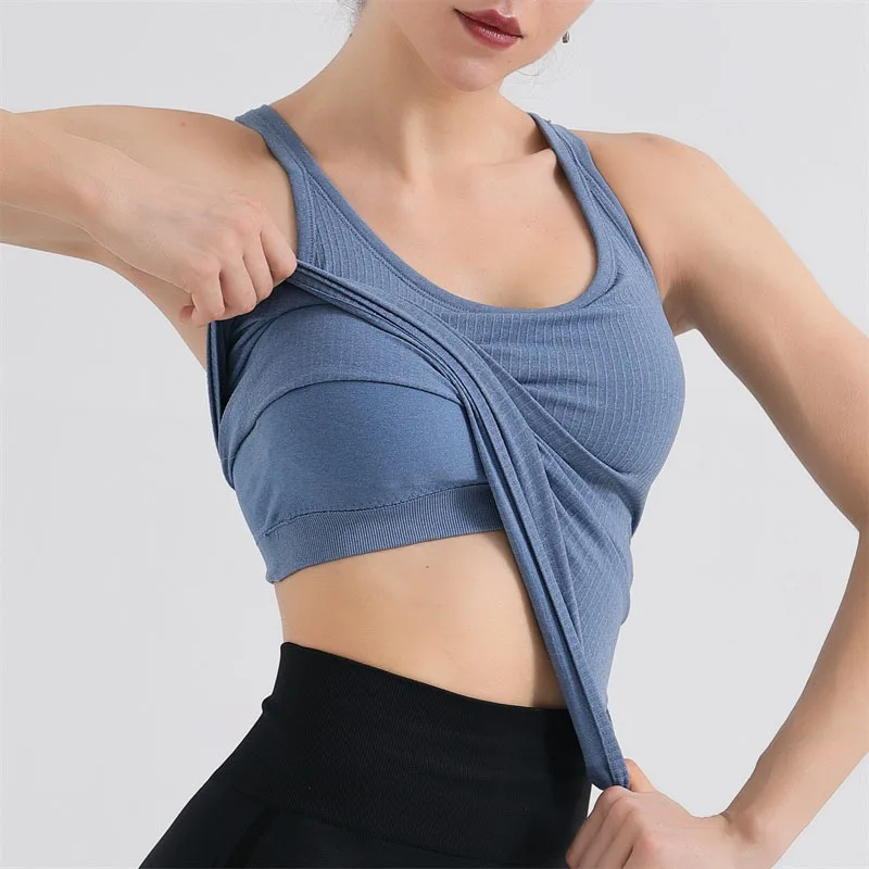 Seamless Yoga Vest Push Up Padded Bra Tank Tops Women Breathable Sleevess Shirts Running Training Fitness Sport | Спорт и