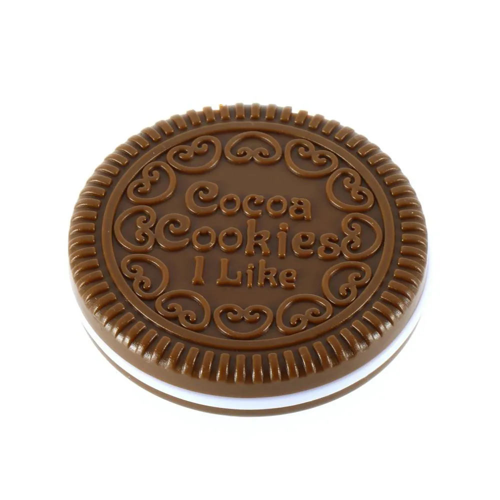 Шоколадное печенье компактное зеркало 1 шт. милый стиль Cocca в форме печенья маленький карманный складной портативный макияж зеркало с гребнем