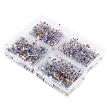 

1000 Pieces Sewing Pins,1.5 Inch Multi-Color Glass Ball Head Pins,Straight Quilting Pins,Drawing Pin with Transparent Box for Dr