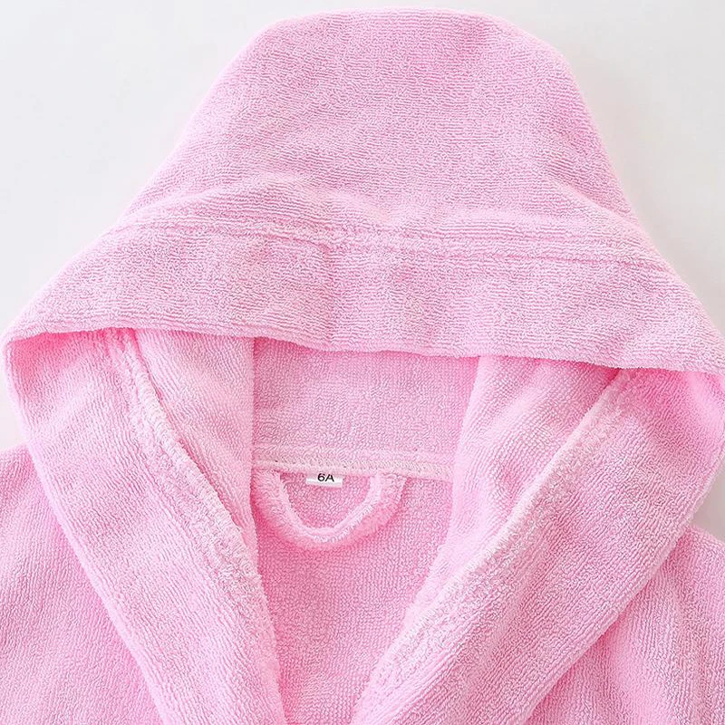 Cotton Toweling Terry Robe Kids Sleepwear Robe Cotton Bathrobe Kids Cartoon Robe Boy&Girls Hooded Winter Warm Bathrobe Soft Sleeprobe Kids Casual Homewear
