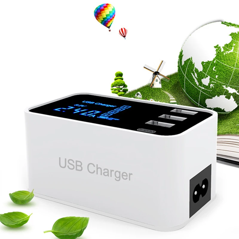 Быстрое зарядное устройство type C usb-зарядное устройство светодиодный дисплей настенное зарядное устройство быстрое зарядное устройство для мобильного телефона iPhone samsung USB адаптер ЕС США штекер