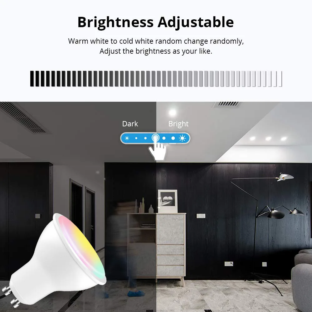 Trabalho com Alexa Wifi Inteligente Lâmpadas Rgbw 6w Gu10 Gu5.3 E27 App Controle Remoto Pode Ser Escurecido Lâmpada - Google Ifttt Led 5 pode ser escurecido lâmpada inteligente trabalho com alexa google ifttt