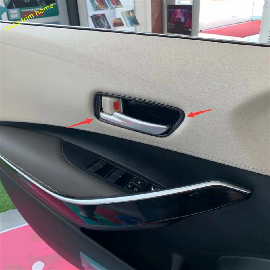 Lapetus внутренняя дверная ручка чаша крышка отделка Подходит для Toyota Corolla /матовая/углеродного волокна вид обновление интерьера комплект