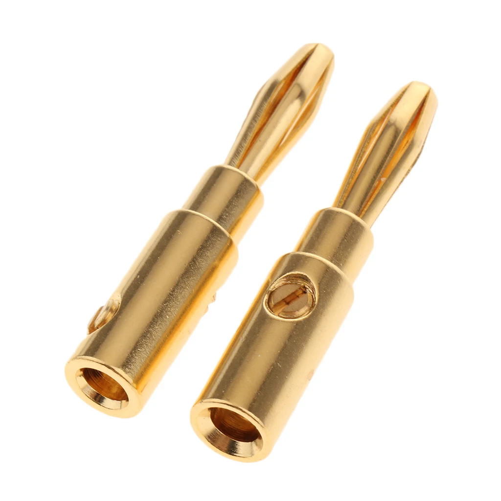 2x Banana Plugs, Speaker Wire Connectors 4mm Open Screw Jack Plugs Adapter