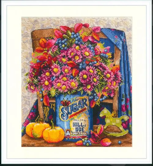 cs-3005 Cross Stitch Kit African Daisy Flower Bouquet Sugar Hill Dog Can Daisies