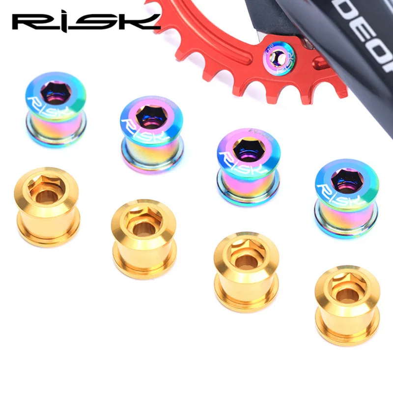 

RISK 6.5mm MTB BMX Bicycle Chain Wheel Fixed Bolts TC4 Titanium Alloy Chainwheel Fixed Screws XT Chainring Bolts Cycling Parts