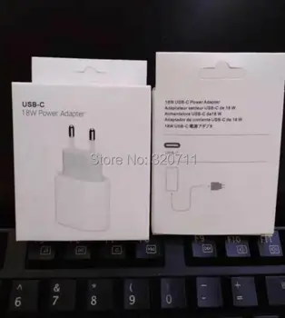 

Empty White Retail Box for 18W PD USB Type C Charger Adapter For iPhone 11 Pro Xr X Xs Fast Charging EU US Plug Travel Charger