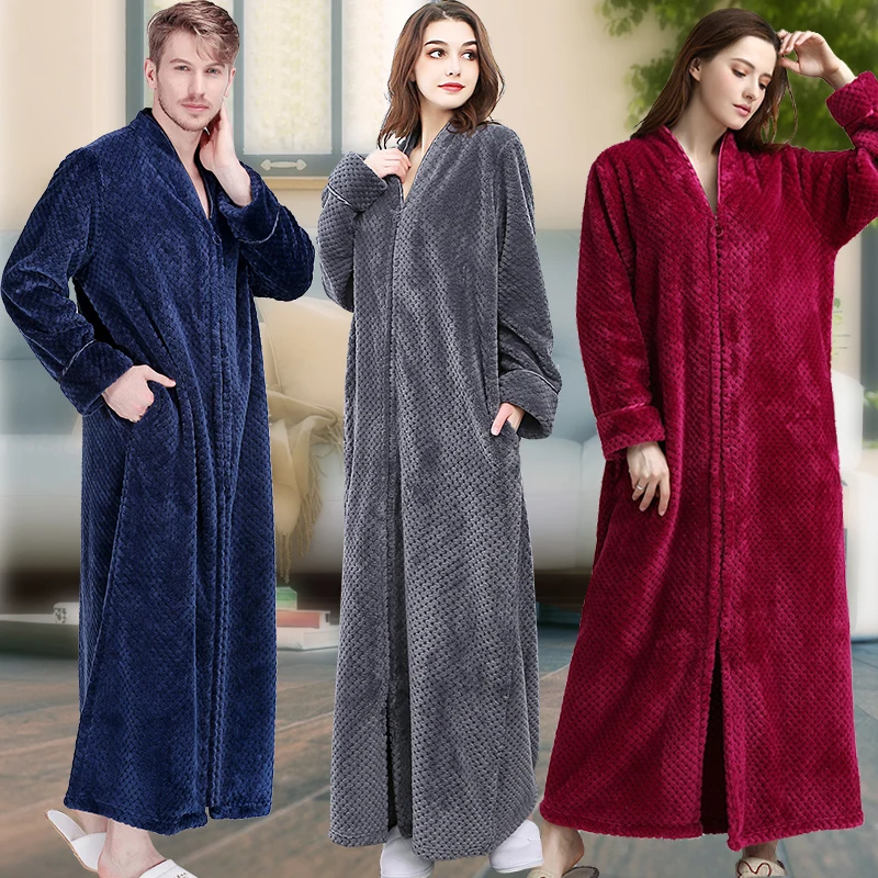 Мужской зимний теплый халат размера плюс, коралловый флис, 40-110 кг, фланелевый удобный банный халат с капюшоном, ночной халат, женская одежда для сна