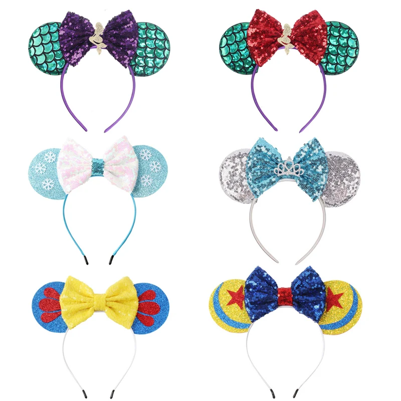 

Little Mermaid Girls Headband Minnie Mickey Style Ears Hair-Accessories Women Headdress Head Band Party Cosplay Costume Headwear