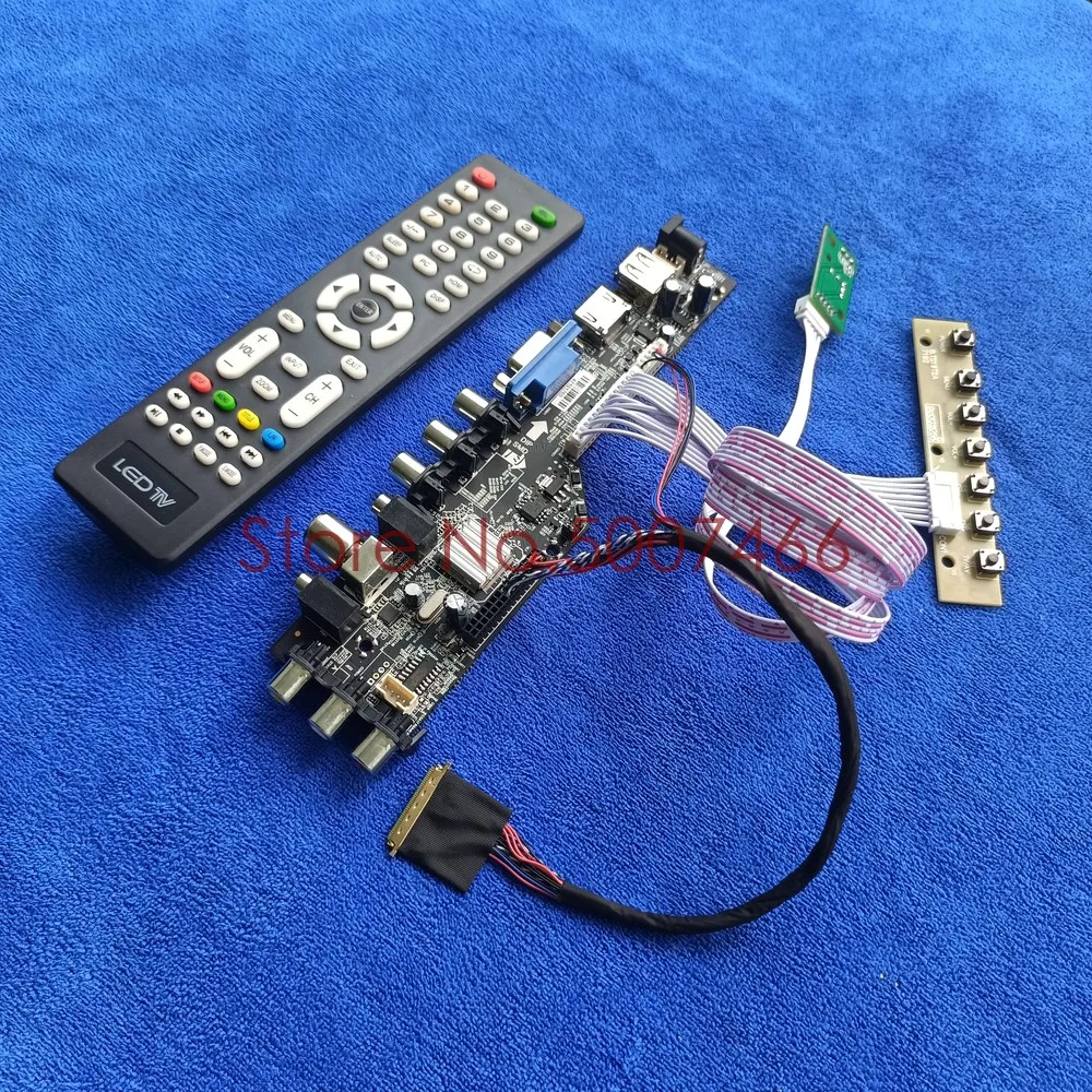 Универсальная панель 1366*768 LVDS 40-Pin VGA USB AV TV 3663 DVB digital набор для платы ЖК-контроллер