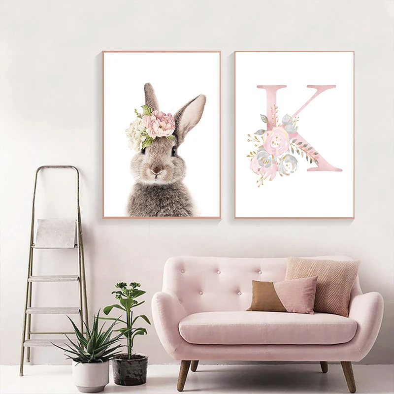 Baby-Posters-Personalized-Girl-s-Name-Custom-Poster-Nursery-Prints-Pink-Flower-Wall-Art-Canvas-Paint (3)