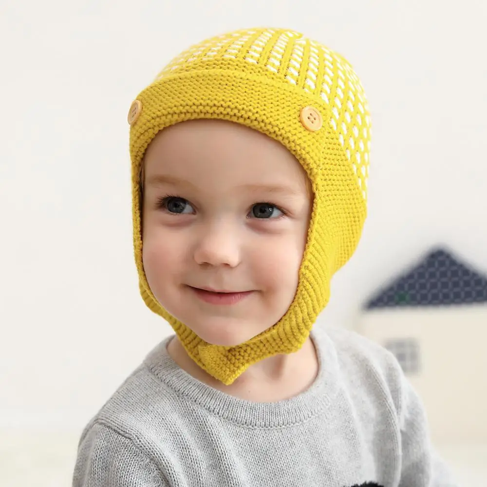Шапки Bebes для новорожденных мальчиков и девочек зимняя мягкая теплая вязаная