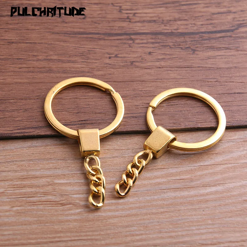 Details about   10x 30mm Keyring Keychain Split Ring Chain Key Gold Ancient Rings Key Chains 