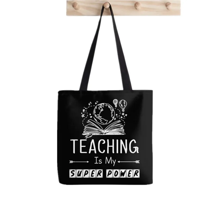 2021 Shopper Teacher coffee Printed Tote Bag women Harajuku shopper Funny handbag girl Shoulder shopping  Lady Canvas Bag