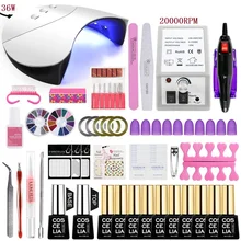 COSCELIA комплект гель-лаков для ногтей с 20000 ОБ/мин Электрическая дрель для ногтей 36 Вт УФ светодиодный светильник Топ База все для маникюра Инструменты для дизайна ногтей комплект