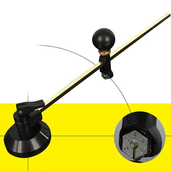 

6 Wheels Portable Easy Operate Glass Cutter With Scale Knob Suction Cup Simple Circular Construction Tool Adjustable