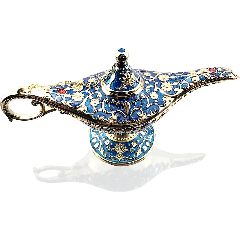 22 см элегантная винтажная металлическая резная лампа Aladdin подсветильник для