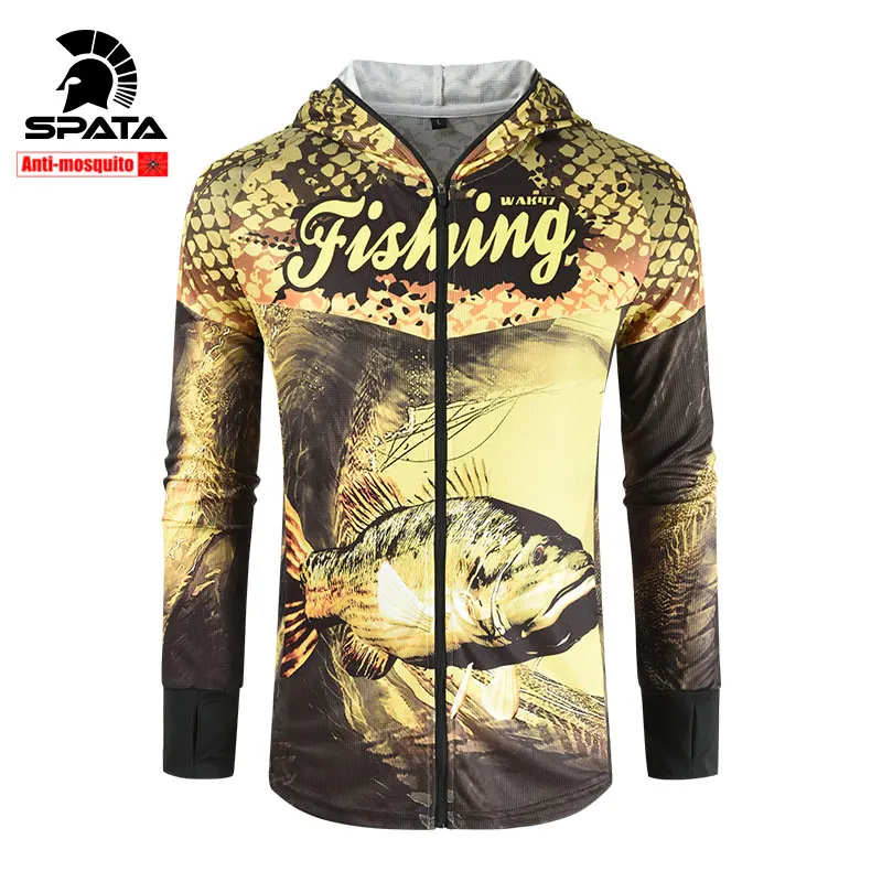 Новинка рыболовные рубашки SPATA профессиональная защита от комаров и УФ лучей