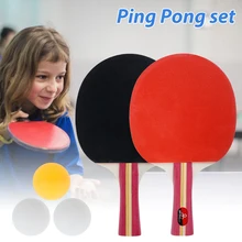 

Professional Table Tennis Rackets and 3pcs Ping-Pong Ball Portable Rubber Faced-Pong Racket Pong Paddle for Adult Club Training