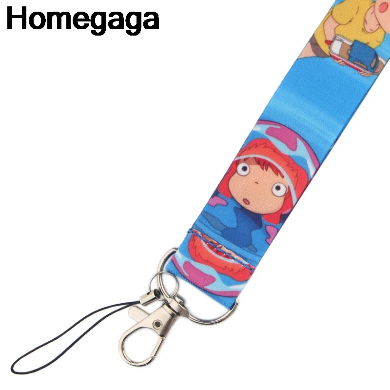 Homegaga Ponyo на Клифф бирки ремешок на шею ремешки для ключей ID карты Пропуск Тренажерный зал мобильный телефон USB бейдж держатель DIY повесить D2357