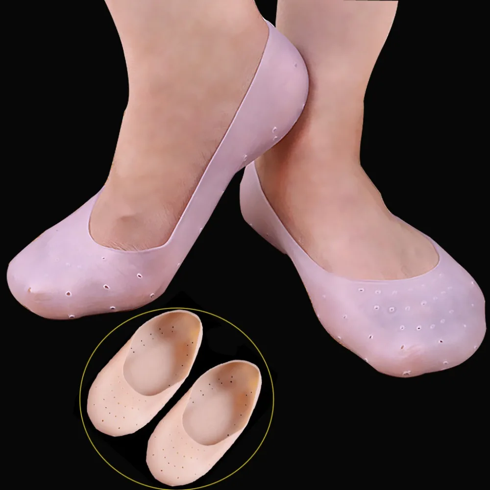 

Durable Full Cover Calluses Feet Care Socks Anti Crack Soft Elastic Moisturizing Pedicure Hole Silicone Heel Protect Insole