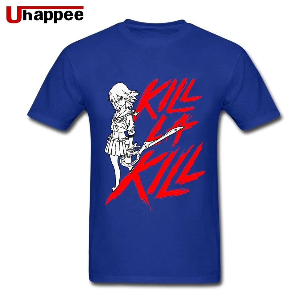 Большой и Высокий Размер Kill La Kill Ryuko Matoi мужские футболки Потрясающие с коротким рукавом и круглым вырезом Мужская рубашка с водяным принтом 90s одежда - Цвет: Синий