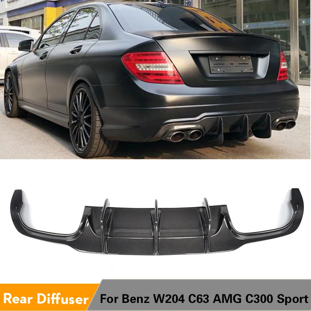 Углеродное волокно/FRP задний бампер диффузор спойлер для Mercedes Benz C Class W204 C300 C63 AMG