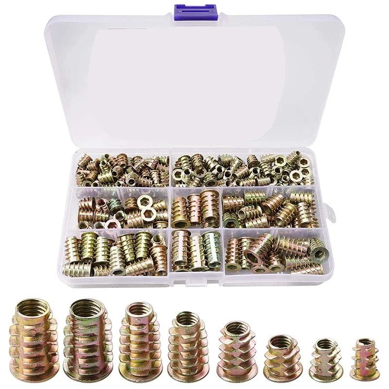 200Pcs Threaded Socket Nuts Hex Bolts For Furniture M4 M5 M6 M8 Nuts With Hex Socket Screw