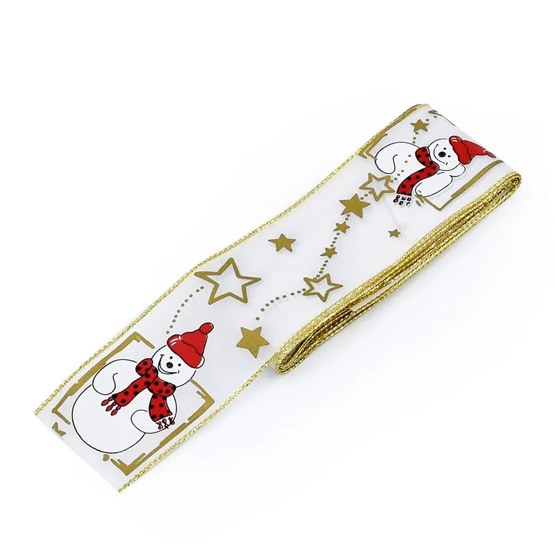 2 ярдов 4 см белая красная лента-веревка звезда печатная лента DIY Bownot подарочная упаковка вечерние рождественские ленты украшения