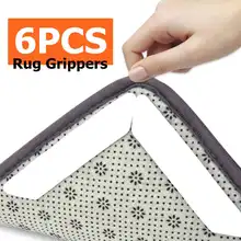 6 шт. захваты для коврика клейкие ленты Противоскользящие коврики захват останавливает ковер скольжение сделать углы плоские ванная комната Премиум ковер ВИЭ Захваты