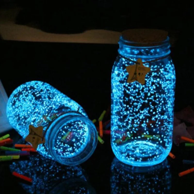 9 Colors 10g DIY Fluorescent Super Luminous Glow Pigment in the Dark Sand Powder Glowing Bright Gravel Noctilucent glow pigment powder