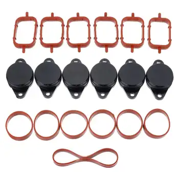 

Set of 6 x 32mm Car Swirl Flap Bungs Covers with Intake Manifold gaske Exhaust Pipe Repair Kit For BMW 11617790198 5850788