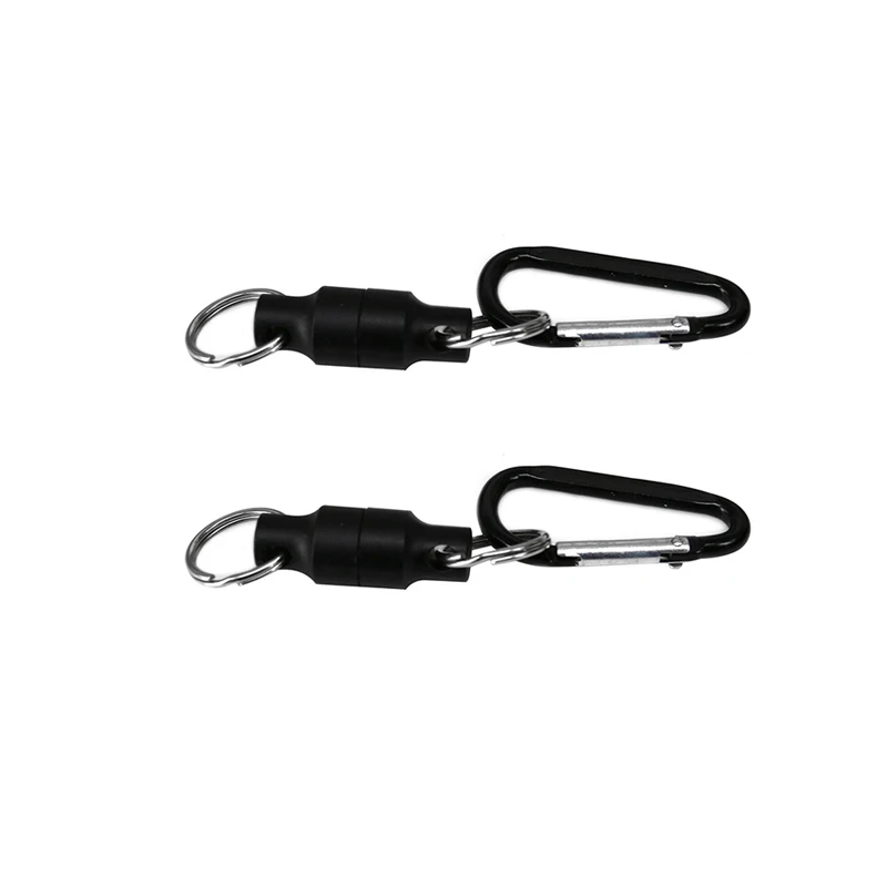 2pcs Outdoor fishing multi-function magnet buckle portable riding carabiner Fishing Accessory Tool - Цвет: Black single buckle
