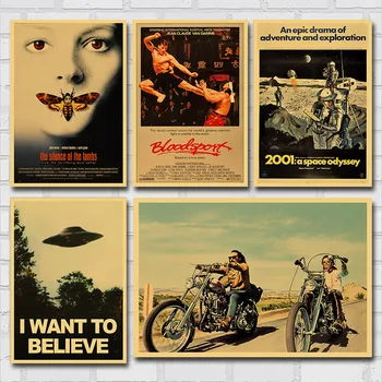 

I Want to Believe The X Files Easy Rider Mad Max Classic Movie Poster Vintage Canvas Print Retro Wall Art Picture Painting