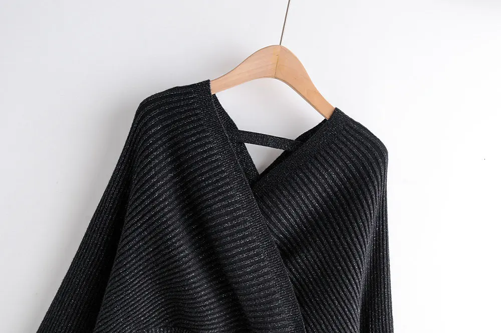 Зимний вязаный комплект для женщин, рукав летучая мышь, v-образный вырез, свитер с высокой талией, женские юбки-карандаш, комплект из двух предметов