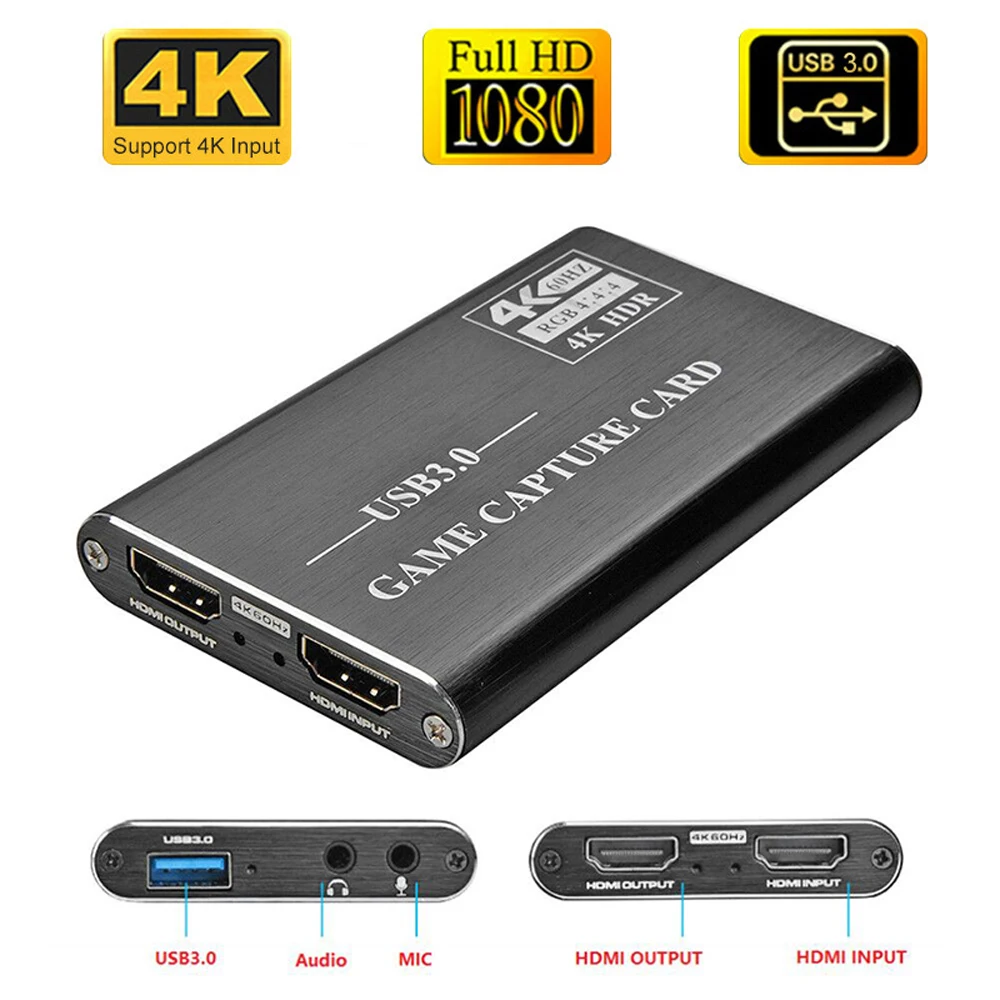 Карта захвата видео для игр 4K HDMI, USB 1080, P