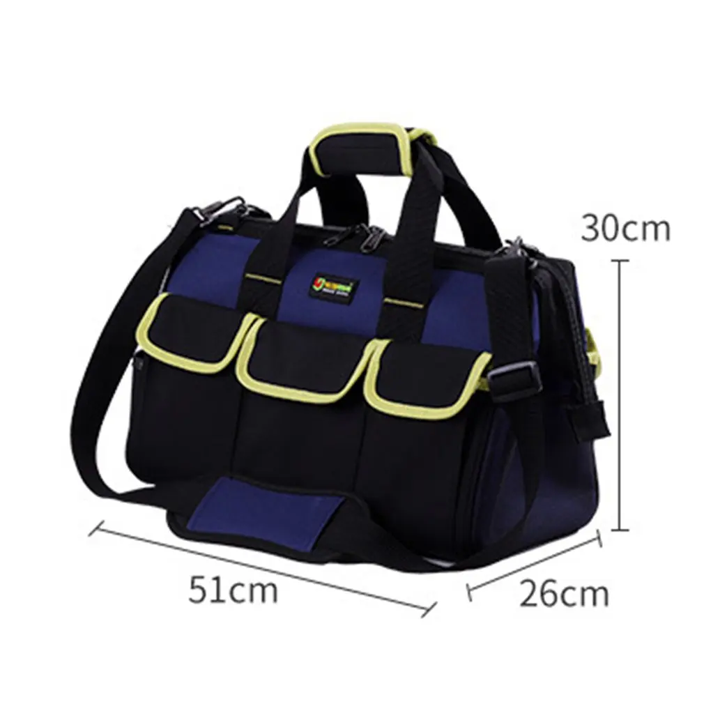 14/16/20 inch Large Capacity Tool Bag Waterproof Electrician Bag Plastic Bottom Men's Oblique Bag Tool Handbag