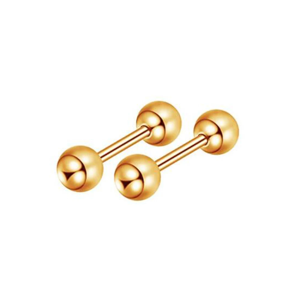 gold TIANCIFBYJS круглый шар шпилька из нержавеющей стали серьги-штанги набор хрящевая спираль серьги пирсинг для Ушной Хрящ уха - Окраска металла: gold