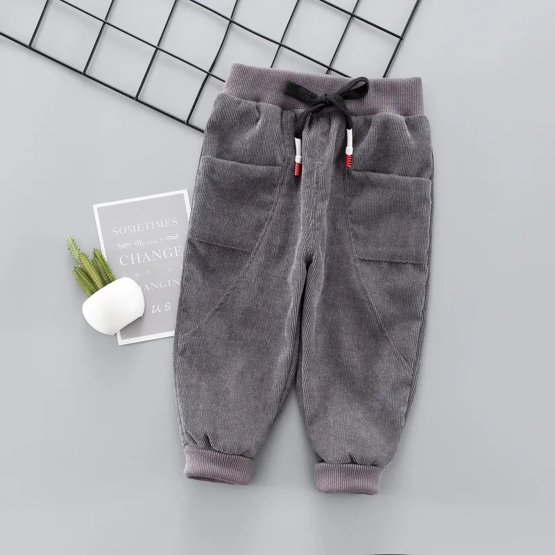 gray Новые поступления, спортивные штаны однотонные длинные штаны-шаровары для мальчиков и девочек штаны для малышей Мягкие хлопковые вельветовые длинные штаны для мальчиков, одежда - Цвет: gray