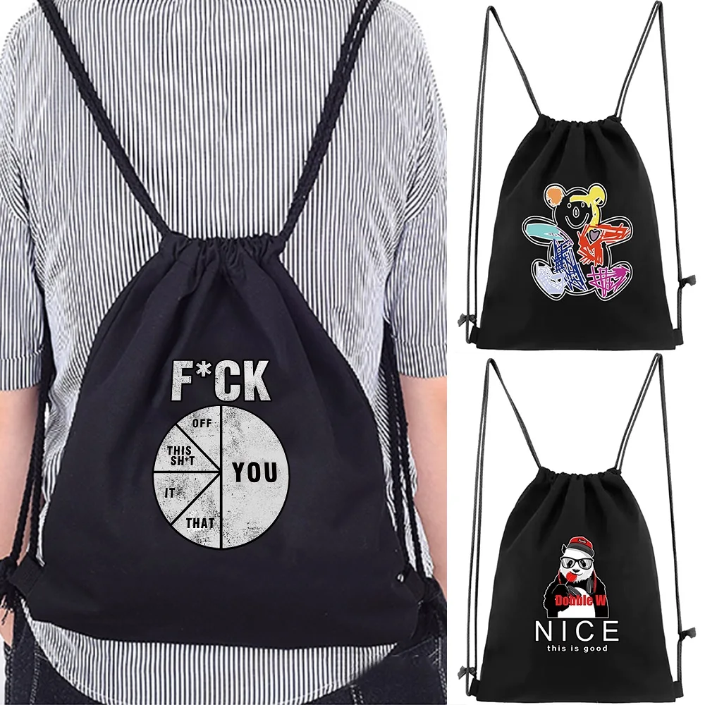 

Gym Drawstring Backpack Bag for Women Beach Bags Shoulder Canvas Travel Storage Backpacks Outdoor Bag Soft Gift Storage Bags Kid