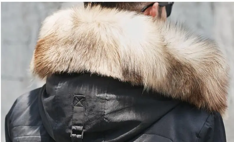 Hdbc2e44c0c2042618b0ed703981fbfbfy Batmo winter wolf fur liner hooded jacket men, winter warm parkas men plus-size L-5XL