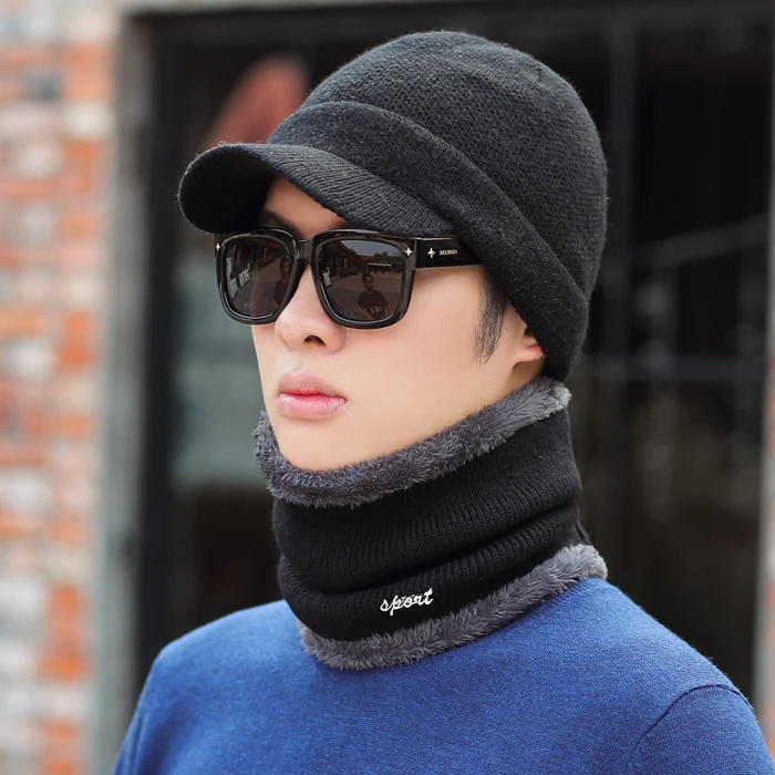 Зимняя шапка Skullies Beanies шапки зимние шапки для мужчин женский шерстяной шарф шапки маска Knitted шапка вязаная шапка