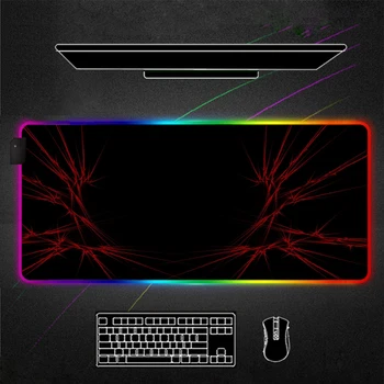 

RGB MousePad Black And red Gamer Accessories Large LED Mouse Pad XL Gaming Desk Mats 80x30cm PC Desk Play Mat with Backlit