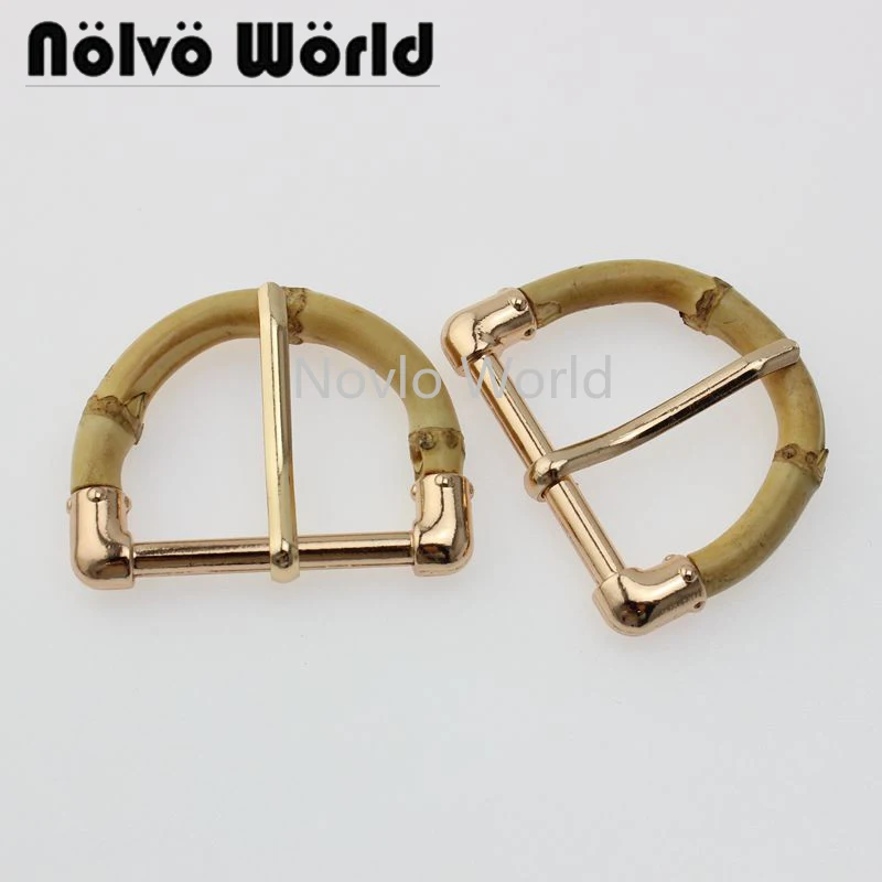 

5-20-100 pieces,2 size 30mm 40mm semi-circle adjust bamboo buckle bamboo bag belt strap adjusted natural bamboo buckles