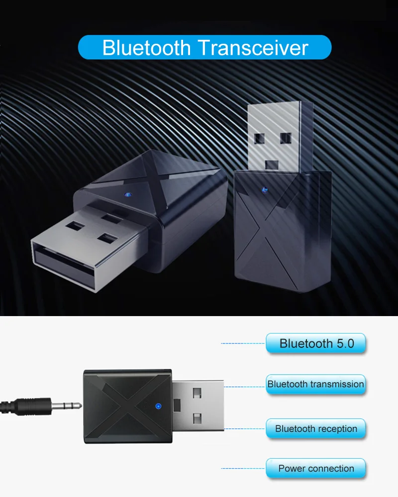 2 в 1 Bluetooth 5 0 аудио приемник передатчик мини стерео AUX RCA USB разъем 3 мм для ТВ ПК