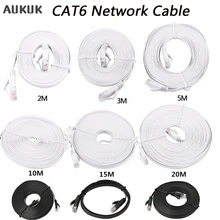 1/5/10/20m CAT6 Flat Ethernet Cable RJ45 Lan Cable Networking Ethernet Patch Cord CAT 6 Network Cable For Computer Router Laptop