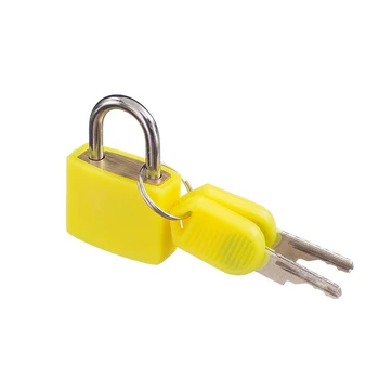 

2 Small Padlock Set with Keys Luggage Suitcase Travel Bag Mini Lock Accessory Kit Solid Brass Red & Yellow
